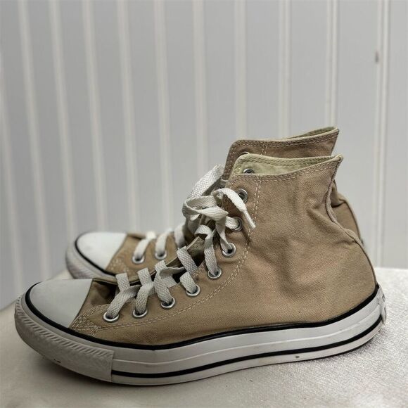 Converse Chuck Taylor All Star High Top Sneakers Khaki Canvas Men’s 7 Women’s 9 - Picture 2 of 6